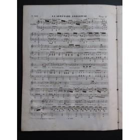 PANSERON Auguste La Sérénade Andalouse Chant Piano ca1830