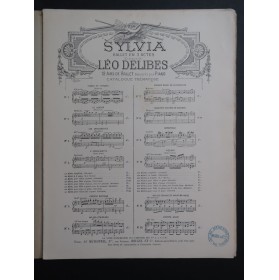 DELIBES Léo Sylvia Barcarolle et Pizzicati Piano Violon 1911