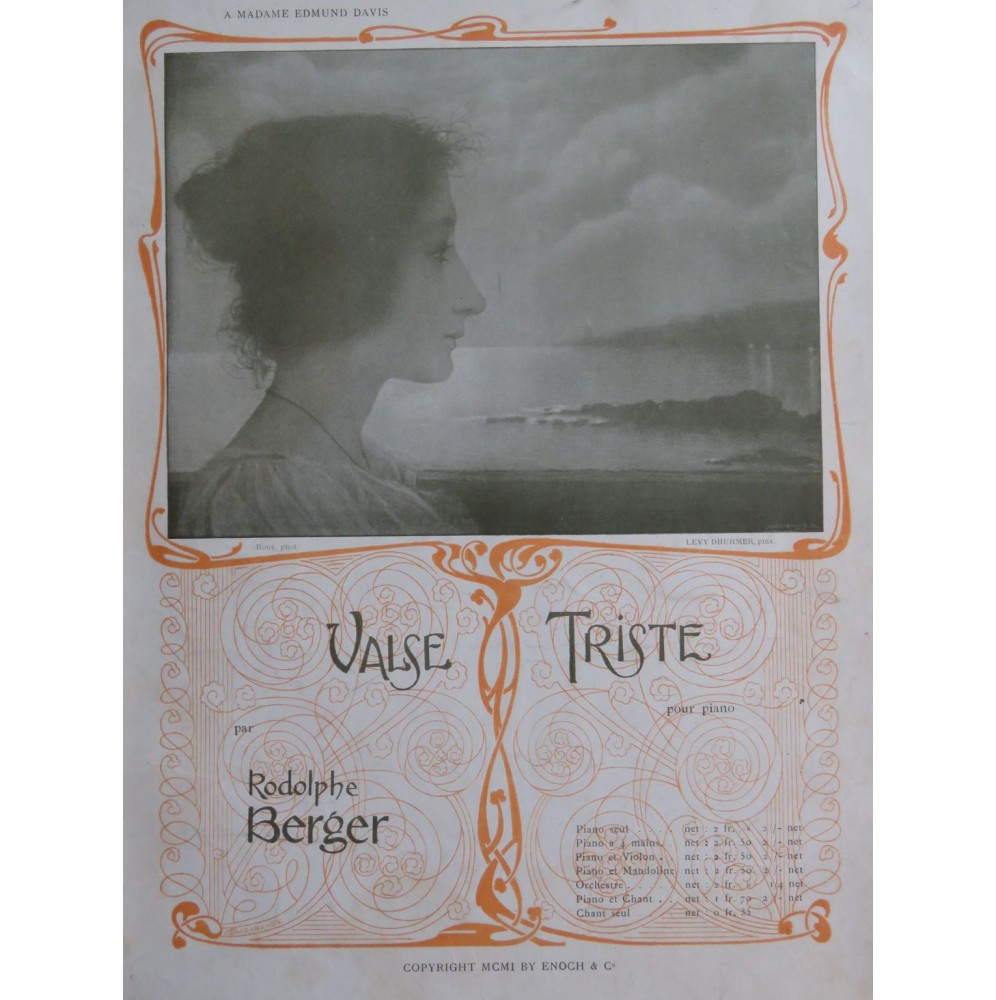 BERGER Rodolphe Valse Triste Piano 1901