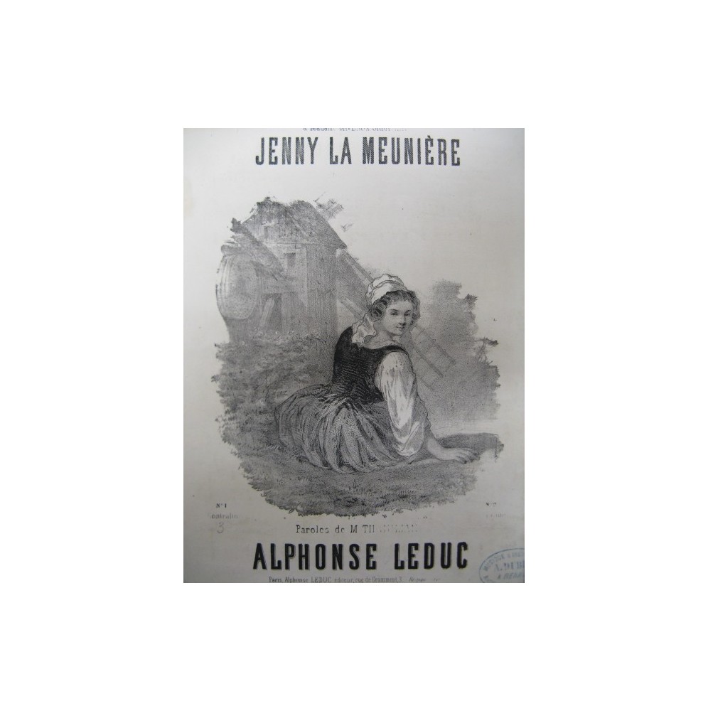 LEDUC Alphonse Jenny La Meunière Chant Piano 1864