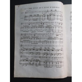 PLANTADE Charles Ah ! L'Bel État Qu'L'État D'Soldat Chant Piano ca1830