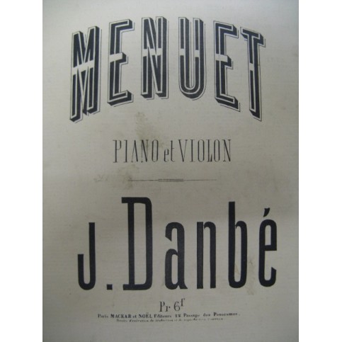 DANBÉ Jules Menuet op 30 No 2 Violon Piano