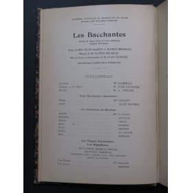 BRUNEAU Alfred Les Bacchantes Ballet Chant Piano 1912