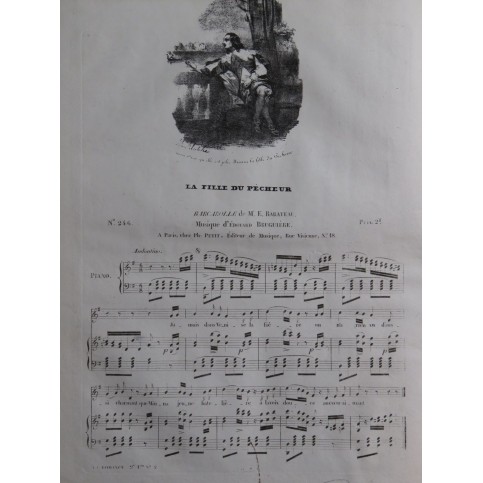BRUGUIÈRE Édouard La fille du Pêcheur Chant Piano ca1830
