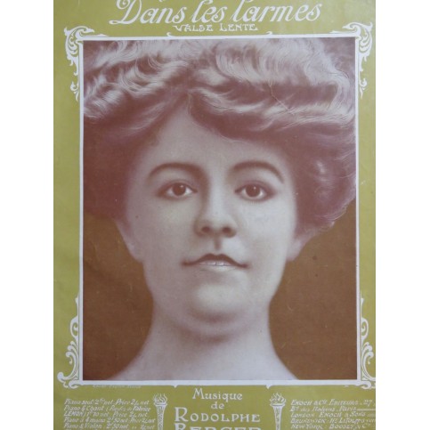 BERGER Rodolphe Dans les Larmes Piano 1904