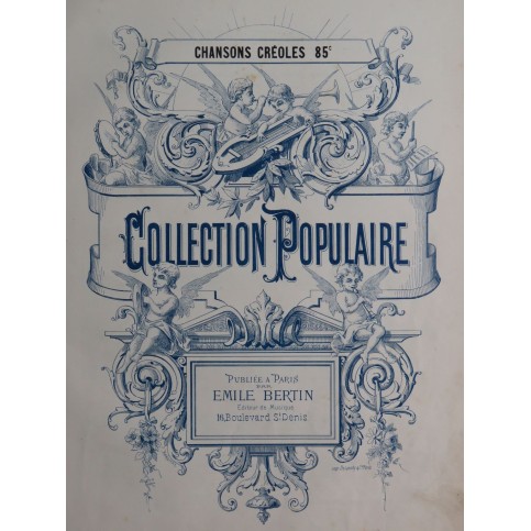 LACOUT S. Chansons Créoles Airs de la Martinique Piano XIXe