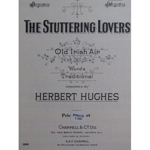 HUGHES Herbert The Stuttering Lovers Old Irish Air Chant Piano 1906