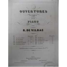 DE VILBAC Renaud Ouverture d'Euriante Piano 1859