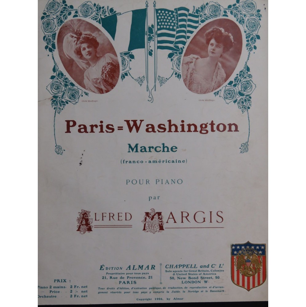 MARGIS Alfred Paris Washington Piano 1906