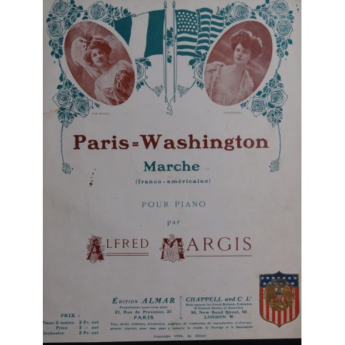 MARGIS Alfred Paris Washington Piano 1906