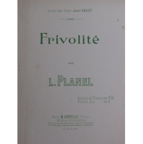 PLANEL L. Frivolité Piano...
