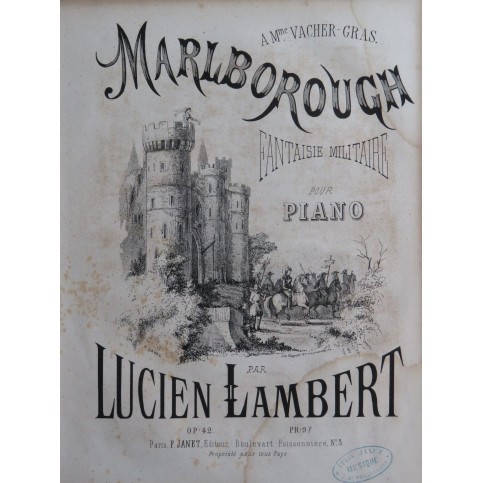 LAMBERT Lucien Malborough op 42 Piano XIXe siècle