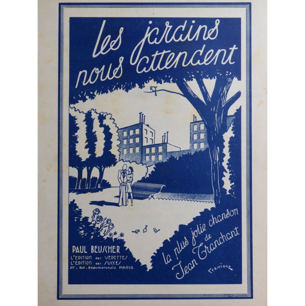 TRANCHANT Jean Les jardins nous attendent Chant Piano 1941