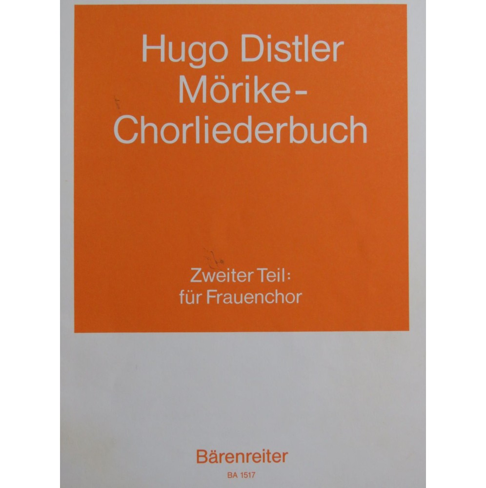 DISTLER Hugo Mörike-Chorliederbuch Chant 1961