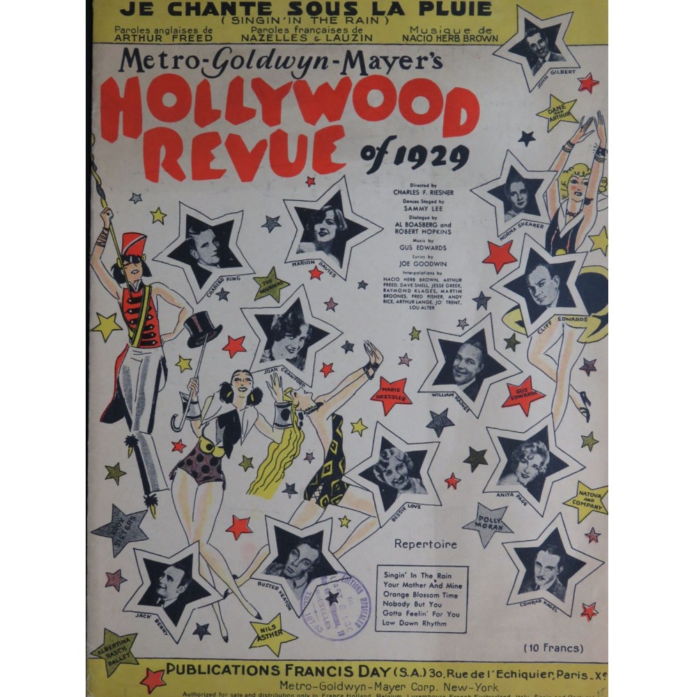 BROWN Nacio Herb Singin' in the Rain Chant Piano 1930