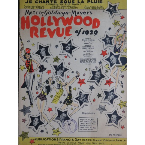 BROWN Nacio Herb Singin' in the Rain Chant Piano 1930