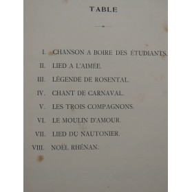 MAHEN André Vieux Lieder Rhénans Chant Piano 1911