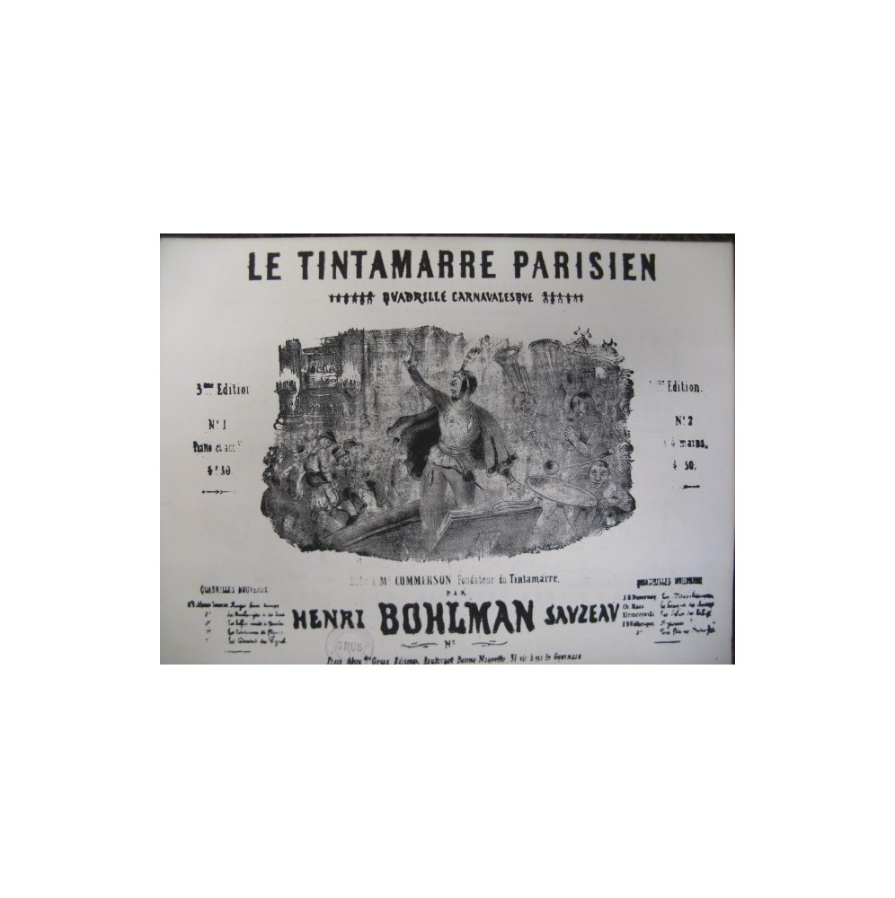 BOHLMAN SAUZEAU Henri Le Tintamarre Parisien Piano ca1850