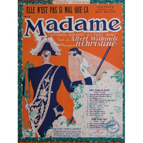 CHRISTINÉ Henri Elle n'est pas si mal que ça Piano Chant 1923