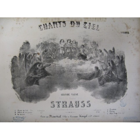 STRAUSS Chants du Ciel Grande Valse Piano ca1850