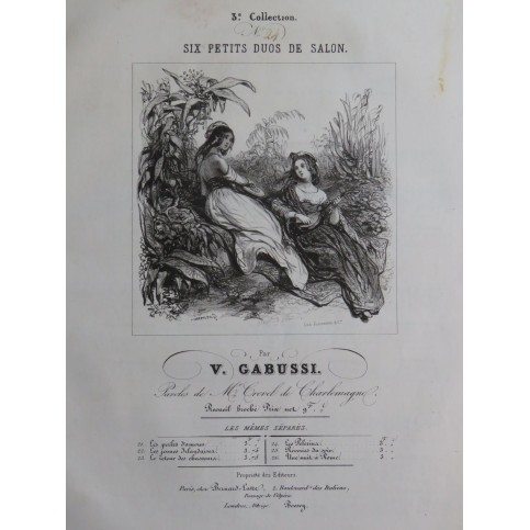 GABUSSI Vincenzo Les Pèlerins Chant Piano ca1840