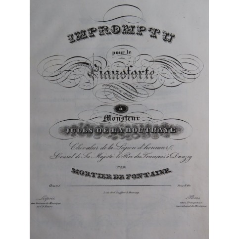 MORTIER DE FONTAINE Variations sur un air allemand op 1 Piano XIXe