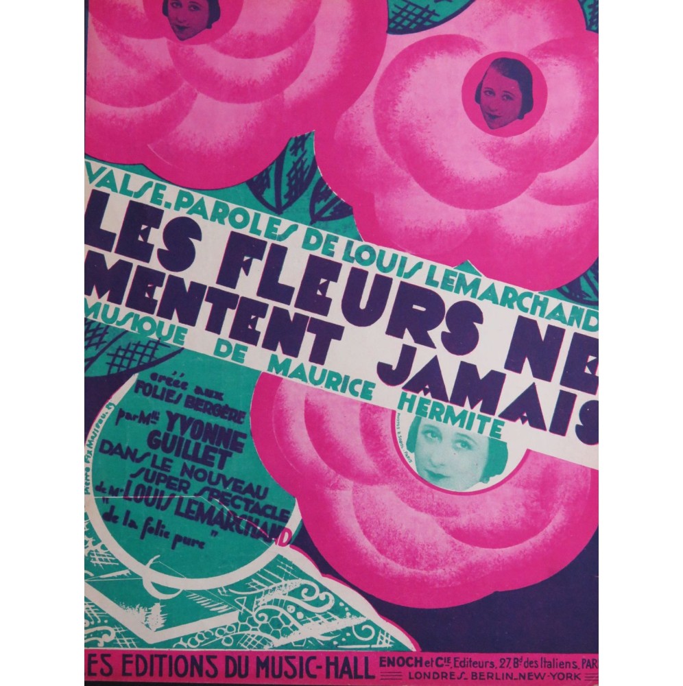 HERMITE Maurice Les Fleurs ne mentent jamais Chant Piano 1929