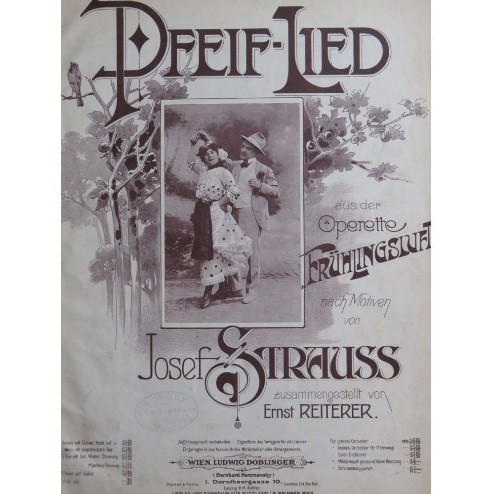 STRAUSS Josef Pfeif-Lied Piano