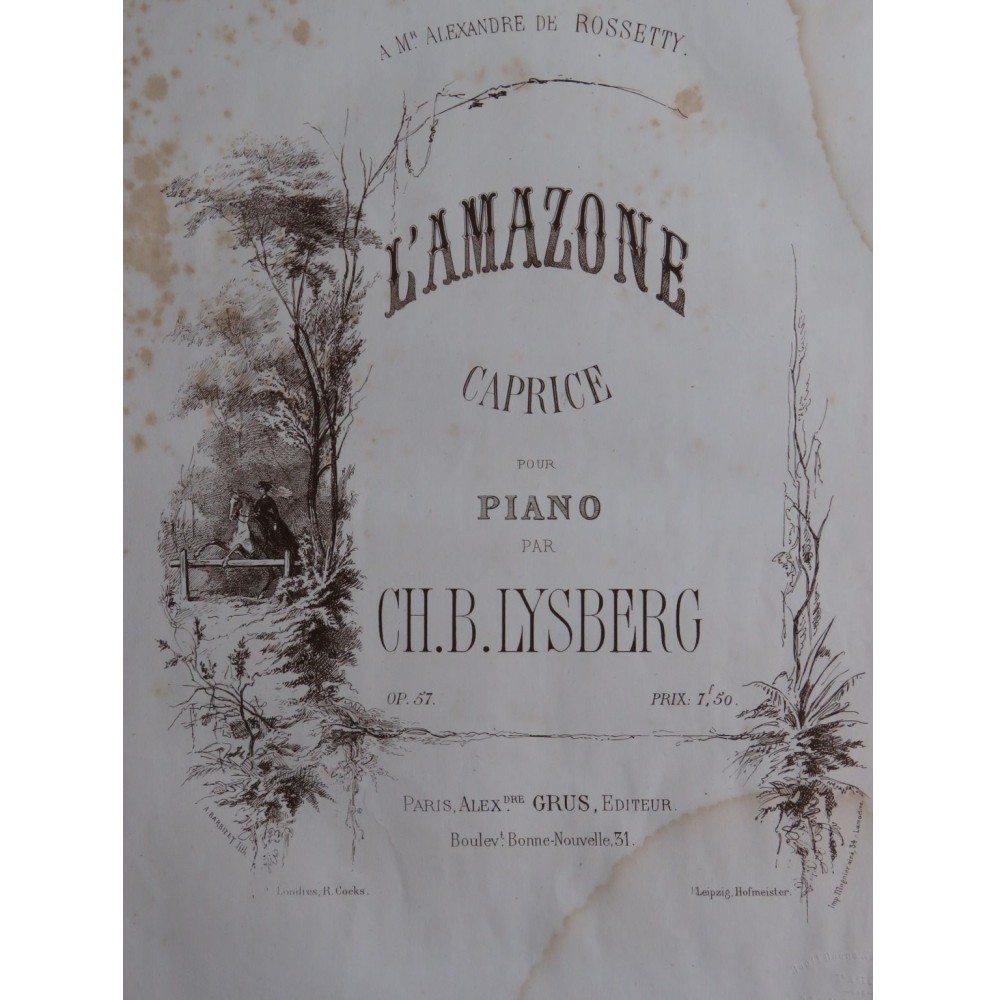 LYSBERG Ch. B. L'Amazone op 57 Piano ca1858