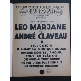 Album des Succès de Léo Marjane et André Claveau Chant Piano 1942