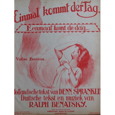 BENATZKY Ralph Einmal Kommt Der Tag Chant Piano 1921