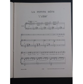 AUBERT Gaston La Petite Bête Pousthomis Chant Piano 1908