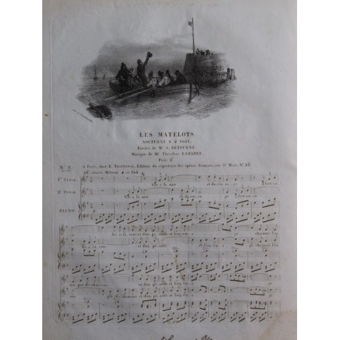 LABARRE Théodore Les Matelots Chant Piano ca1830