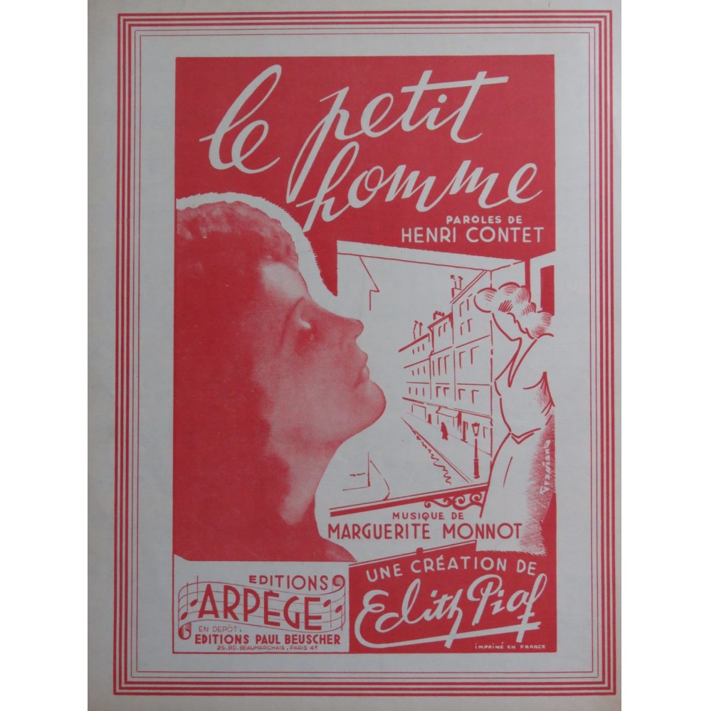 MONNOT Marguerite Le petit homme Chant Piano 1947