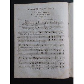 BRUGUIÈRE Édouard La Bergère des Pyrénées Chant Piano ca1830