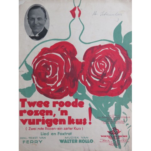KOLLO Walter Twee roode rozen 'n vurigen Kus! Chant Piano 1926