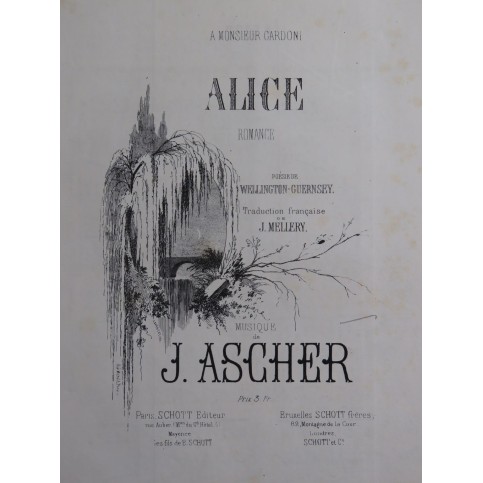 ASCHER Joseph Alice Chant Piano ca1860