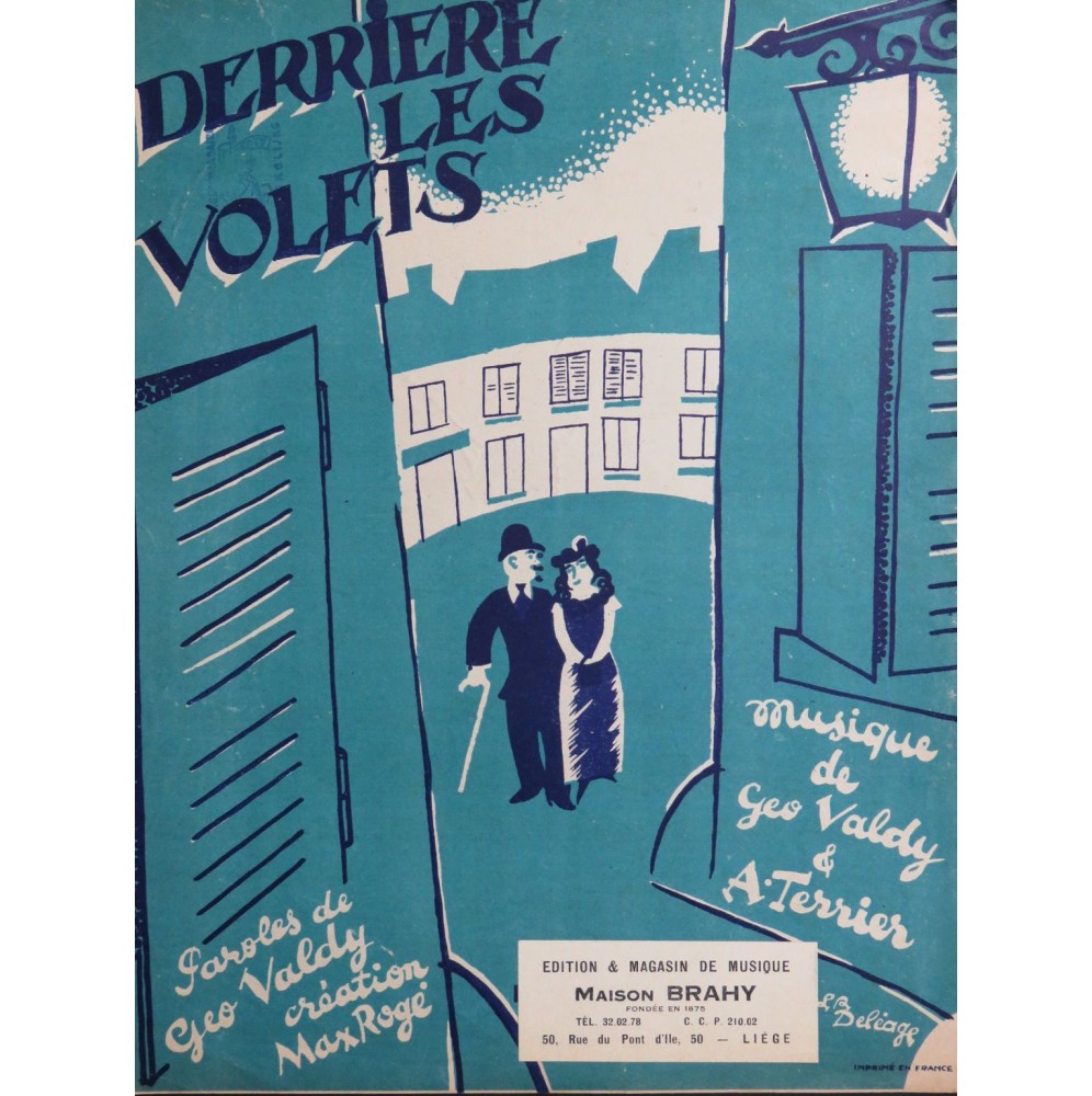 VALDY Géo TERRIER A. Derrière les volets Chant Piano 1924