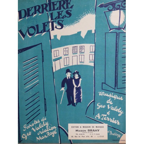 VALDY Géo TERRIER A. Derrière les volets Chant Piano 1924