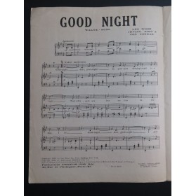 WOOD Léo BIBO Irving CONRAD Con Good Night Chant Piano 1930