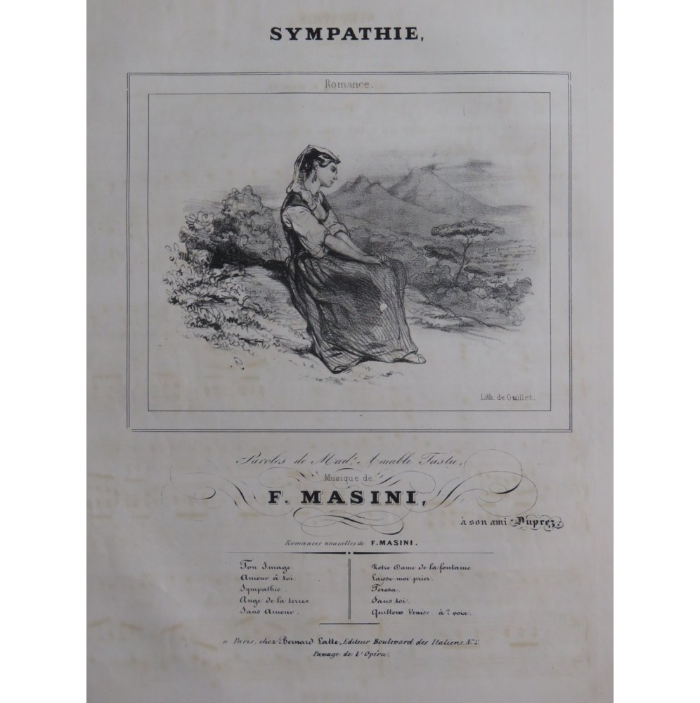 MASINI F. Sympathie Chant Piano ca1840