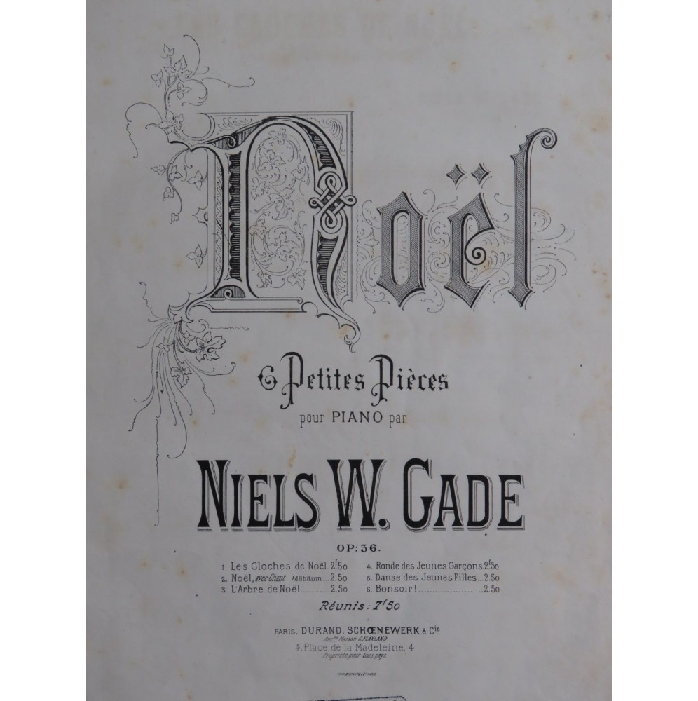 GADE Niels W. Noël 6 Petites Pièces Piano XIXe