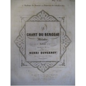 DUVERNOY Henry Le Chant du Berceau Chant Piano XIXe