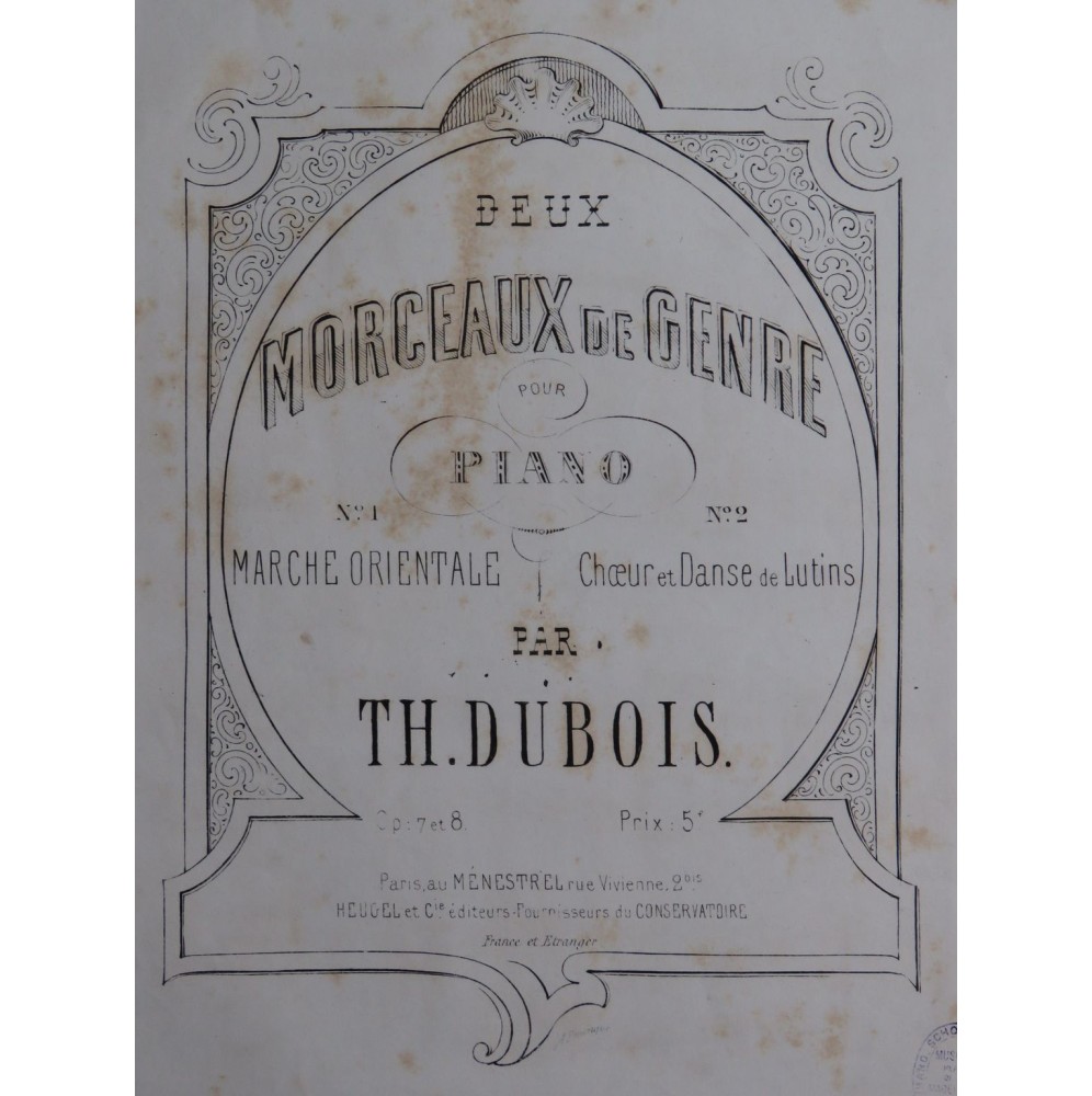 DUBOIS Théodore Choeur et Danse des Lutins Piano 1867