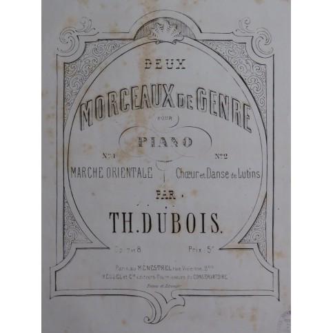 DUBOIS Théodore Choeur et Danse des Lutins Piano 1867