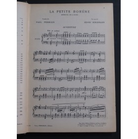 HIRCHMANN Henri La Petite Bohême Opéra Dédicace Chant Piano 1905