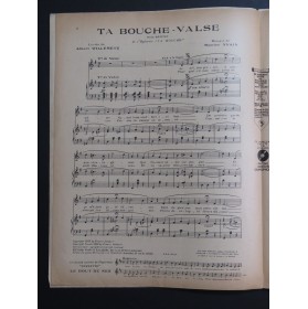 YVAIN Maurice Ta Bouche Valse Chant Piano 1922