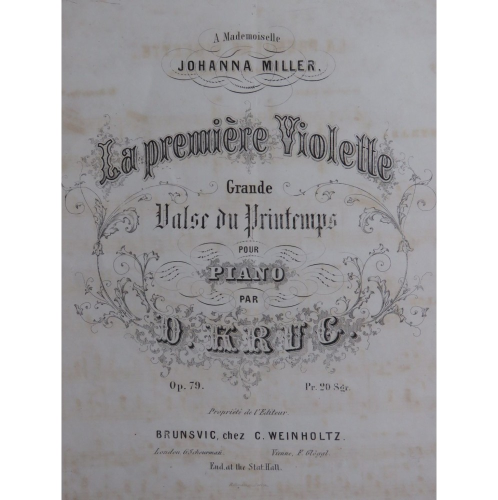 KRUG D. La première Violette op 79 Piano ca1855