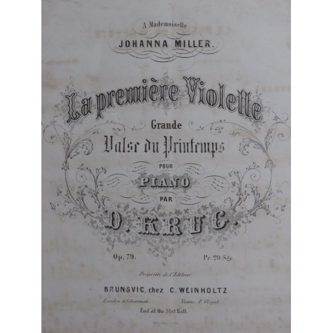 KRUG D. La première Violette op 79 Piano ca1855