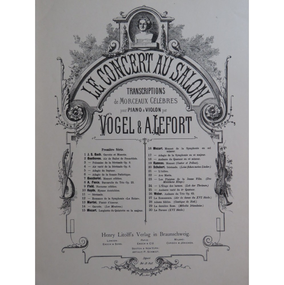 FIELD John Nocturne No 5 Piano Violon XIXe siècle